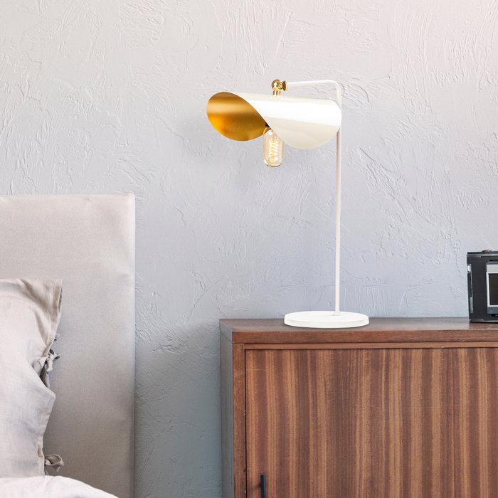Opviq Sivani - MR - 844 Lámpara de Mesa Blanco y Dorado
